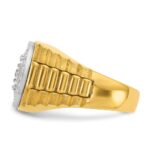 IBGoodman 10k Two-tone Men's Polished Satin and Textured Ring Mounting - Image 5