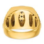 IBGoodman 14k Two-tone Men's Polished Satin and Textured 1 Carat AA Quality Diamond Ring - Image 7