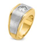 14k Two-tone IBGoodman Men's Polished and Satin 1ct carat Diamond Complete Ring - Image 8