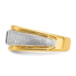 14k Two-tone IBGoodman Men's Polished and Satin Diamond Ring Mounting - Image 5