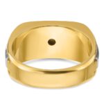 14k Two-tone IBGoodman Men's Polished and Satin 1/4 carat Diamond Complete Ring - Image 7