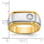 14k Two-tone IBGoodman Men's Polished and Satin 1/4 carat Diamond Complete Ring - Image 3