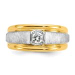 14k Two-tone IBGoodman Men's Polished and Satin 1/4 carat Diamond Complete Ring - Image 6