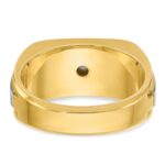 IBGoodman 10k Two-tone Men's Polished Satin and Grooved 5-Stone 1/2 Carat A Quality Diamond Ring - Image 7