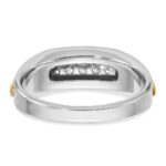 IBGoodman 14k Two-tone Men's Polished and Grooved 5-Stone Ring Mounting - Image 7