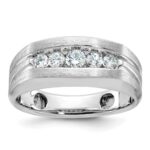 IBGoodman 10k White Gold Men's Polished and Brushed 5-Stone Ring Mounting