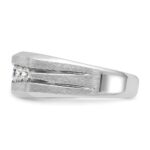 IBGoodman 14k White Gold Satin and Grooved Five Stone Men's Ring Mounting - Image 5
