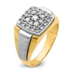 10k Two-tone IBGoodman Men's Polished and Satin Ring Mounting - Image 6