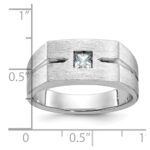 10k IBGoodman Men's Polished and Satin Diamond Complete Ring - Image 2