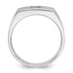 14k White Gold IBGoodman Men's Polished and Satin 1/4 carat Diamond Complete Ring - Image 2