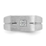 14k White Gold IBGoodman Men's Polished and Satin 1/4 carat Diamond Complete Ring - Image 6