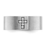 IBGoodman 14k White Gold 1/20 carat Lab Grown Diamond VS/SI+ G+ Complete Satin Cross Men's Ring - Image 4