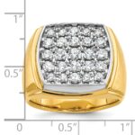 IBGoodman 10k Two-tone Men's Polished and Satin 1 5/8 Carat A Quality Diamond Cluster Ring - Image 3