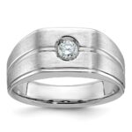 14k White Gold IBGoodman Men's Polished and Satin Diamond Ring Mounting