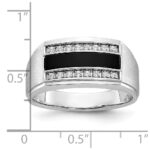 IBGoodman 14k White Gold Men's Polished and Satin Gemstone Ring Mounting - Image 3
