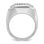 14k White Gold IBGoodman Men's Polished & Satin Cluster Ring Mounting - Image 2
