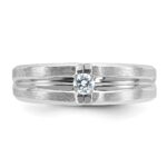 14k White Gold IBGoodman Men's Polished and Satin Diamond Ring Mounting - Image 6