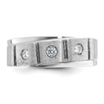 14k White Gold IBGoodman Men's Polished and Satin Diamond Ring Mounting - Image 6