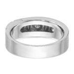 14k White Gold IBGoodman Men's Polished and Satin Diamond Ring Mounting - Image 7
