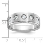 14k White Gold IBGoodman Men's Polished and Satin 1/2 carat Diamond Complete Ring - Image 3