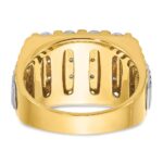 IBGoodman 14k Two-tone Men's Polished and Textured 4-Row Ring Mounting - Image 7
