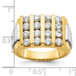 IBGoodman 14k Two-tone Men's Polished and Textured 4-Row Ring Mounting - Image 3