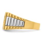 IBGoodman 14k Two Tone 1 carat Lab Grown Diamond VS/SI+ G+ Complete Grooved Four Row Men's Ring - Image 3