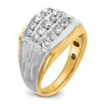 IBGoodman 14k Two Tone 1 carat Lab Grown Diamond VS/SI+ G+ Complete Men's Polished and Satin Cluster Ring - Image 6