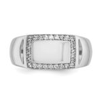 14k White Gold IBGoodman Men's Polished Rectangle Ring Mounting - Image 6
