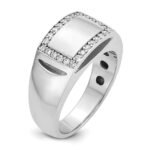 14k White Gold IBGoodman Men's Polished Rectangle Ring Mounting - Image 8