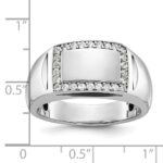 14k White Gold IBGoodman Men's Polished Rectangle Ring Mounting - Image 3