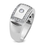 IBGoodman 14k White Gold Men's Polished and Cut-Out Ring Mounting - Image 6