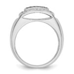IBGoodman 14k White Gold Men's Polished and Cut-Out 3/4 Carat AA Quality Black and White Diamond Rectangle Ring - Image 2