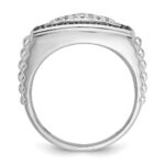 IBGoodman 14k White Gold 1 carat Lab Grown Diamond VS/SI+ G+ and Black Mined Diamond Complete Cluster Men's Ring - Image 2