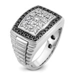 IBGoodman 14k White Gold Men's Polished and Textured Cluster Ring Mounting - Image 6