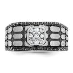 IBGoodman 14k White Gold Men's Polished Satin and Cobblestone Textured Ring Mounting - Image 6