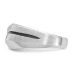 14k White Gold IBGoodman Men's Polished and Satin Diamond Ring Mounting - Image 5