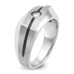 14k White Gold IBGoodman Men's Polished and Satin Diamond Ring Mounting - Image 8