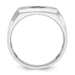 10k White Gold with Black Rhodium IBGoodman Men's Satin Black and White Diamond Complete Ring - Image 2