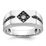 14k White Gold IBGoodman Men's Satin Diamond Ring Mounting