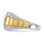 IBGoodman 14k Two-Tone 1/2 carat Lab Grown Diamond VS/SI+ G+ Complete Ribbed Men's Cluster Ring - Image 4