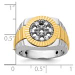 IBGoodman 14k Two-tone Men's Polished Satin and Textured Ring Mounting - Image 3