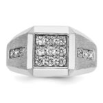 IBGoodman 14k White Gold 1 carat Lab Grown Diamond VS/SI+ G+ Complete Square Cluster Men's Ring - Image 4