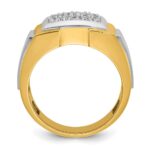 IBGoodman 10k with White Rhodium Men's Polished and Satin 1/2 Carat A Quality Diamond Cluster Ring - Image 2
