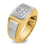 IBGoodman 10k with White Rhodium Men's Polished and Satin 1/2 Carat A Quality Diamond Cluster Ring - Image 8
