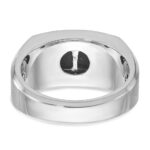 14k White Gold IBGoodman Men's Satin Onyx and Diamond Ring Mounting - Image 5
