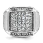 14k White Gold IBGoodman Men's Polished & Satin Cluster Ring Mounting - Image 6