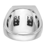 10k White Gold IBGoodman Men's Polished & Satin Cluster Ring Mounting - Image 7