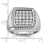 10k White Gold IBGoodman Men's Polished & Satin Cluster Ring Mounting - Image 3
