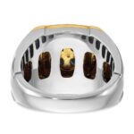 IBGoodman 10k Two-tone Men's Polished 3/4 Carat A Quality Black and White Diamond Square Cluster Ring - Image 7